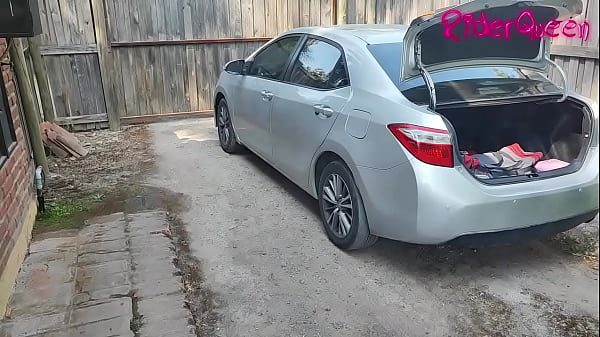 Stepmom Cougar Young Man Outdoors in Car